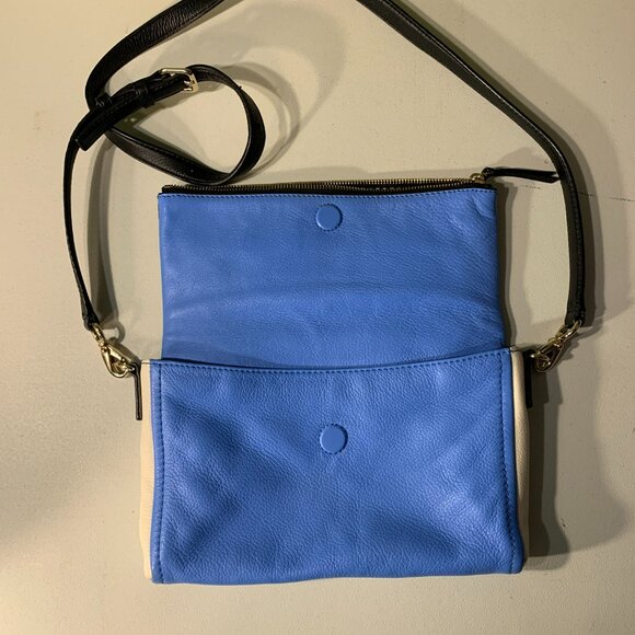 Kate Spade Black, Blue & White color-blocked folder over Crossbody - Picture 3 of 10